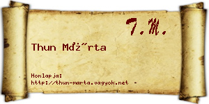 Thun Márta névjegykártya